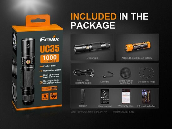Taktická baterka UC35 XP-L nabíjateľná (1000lm)