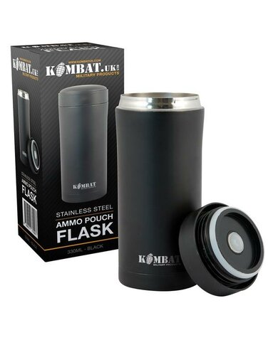 Nerezová fľaša na vodu Ammo Flask Kombat UK čierna