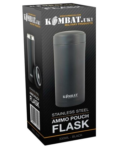 Nerezová fľaša na vodu Ammo Flask Kombat UK čierna