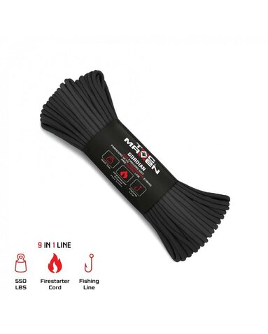 Paracord Gordian 550 Firecord 4mm/15m čierny