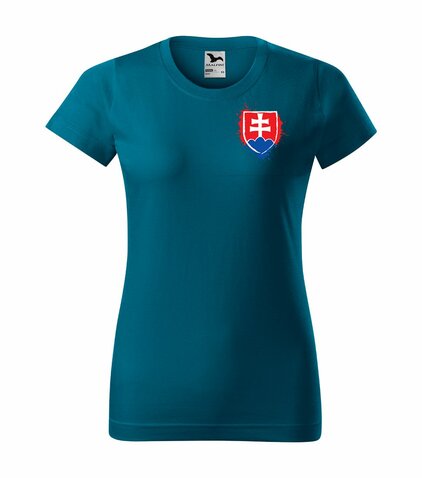 Dámske tričko Slovenský Znak Petrol Blue