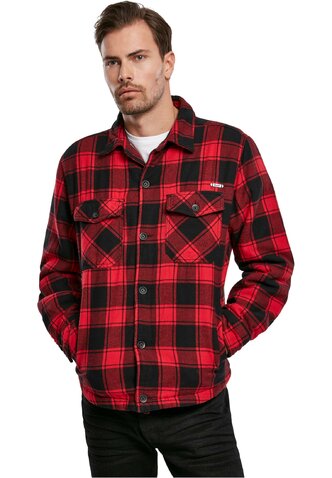 Bunda Brandit Lumberjacket červená/čierna