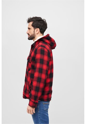 Bunda Brandit Lumberjacket s kapucňou červená/čier