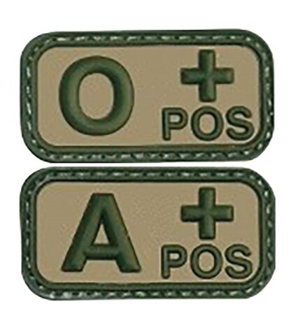 Patch PVC khaki krvná skupina