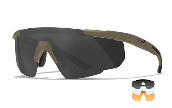 Taktické okuliare WileyX Saber Advanced Tan smoke/clear/rust