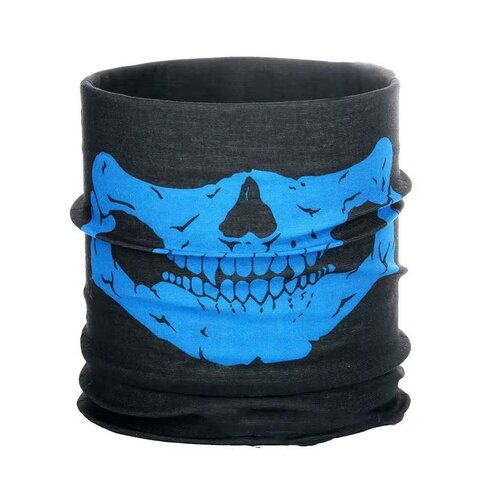 Multifunkčná šatka Skull čierno-modrá
