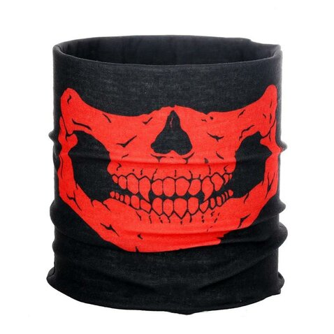 Multifunkčná šatka Skull čierno-červená