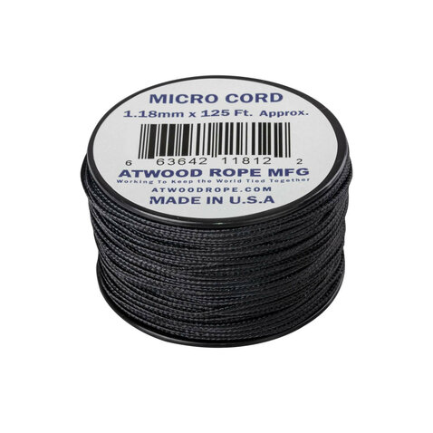 Micro cord 1.18mm Atwood 125ft čierny