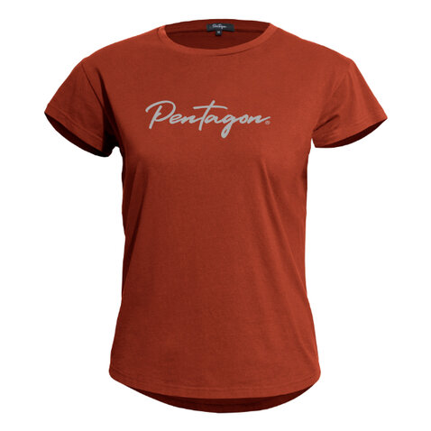 Dámske tričko Pentagon Calligraphy Maroon Red