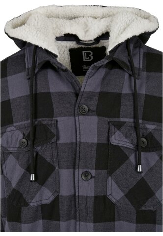 Bunda Brandit Lumberjacket s kapucňou sivá/čierna