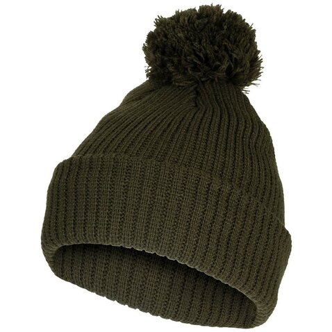Čiapka s brmbolcom pletená Bobble Hat olive drab