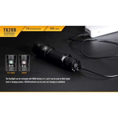 Taktická baterka Fenix TK20R nabíjateľná (1000lm)
