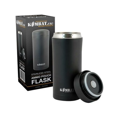 Nerezová fľaša na vodu Ammo Flask Kombat UK čierna