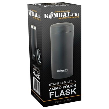 Nerezová fľaša na vodu Ammo Flask Kombat UK čierna