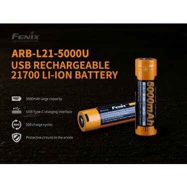 Nabíjacia USB-C batéria Fenix 21700 5000 mAh (Li-i