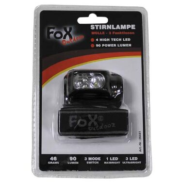 Svietidlo čelové "MOLLE" 1W LED WHITE + 3 LED RED