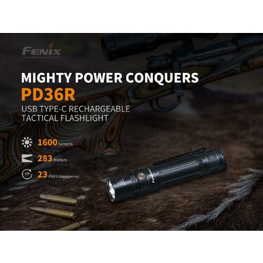 Taktická baterka Fenix PD36R (1600lm) + E01 V2.0