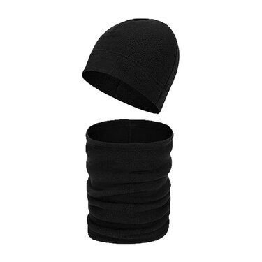 Čiapka Beanie s multifunkčným šálom čierna