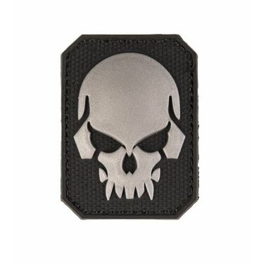 Nášivka na suchý zips - patch Skull 3D čierna
