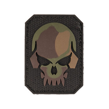 Nášivka na suchý zips - patch Skull 3D camo