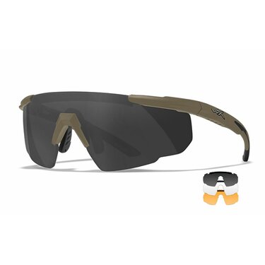 Taktické okuliare WileyX Saber Advanced Tan smoke/clear/rust