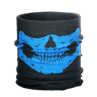 Multifunkčná šatka Skull čierno-modrá