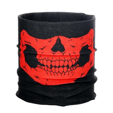 Multifunkčná šatka Skull čierno-červená