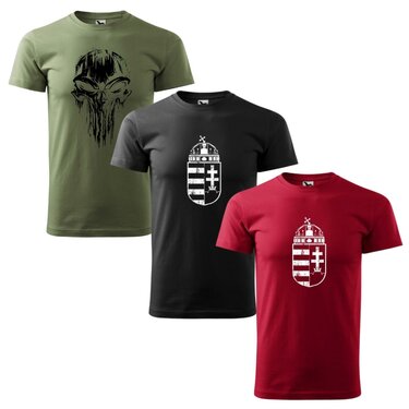 Tričko 3x akciový set - HU znak 2x + Skull
