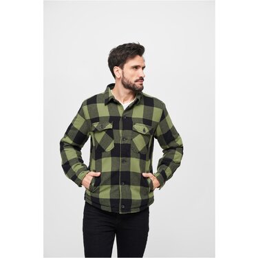 Bunda Brandit Lumberjacket zelená/čierna