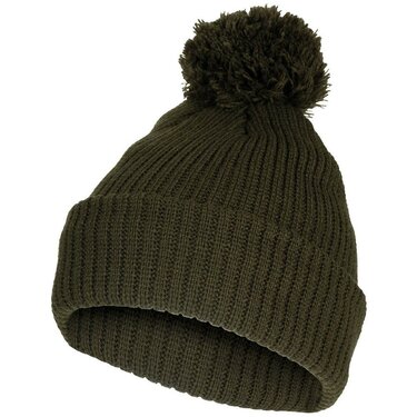 Čiapka s brmbolcom pletená Bobble Hat olive drab