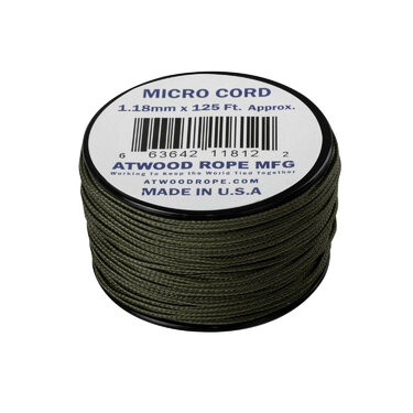 Micro cord 1.18mm Atwood 125ft olive drab