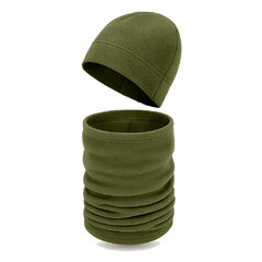 Čiapka Beanie s multifunkčným šálom - Winter Pack olive