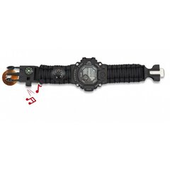 Hodinky digi s paracordom Barbaric 6v1 survival čierne