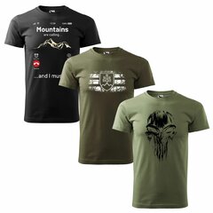 Tričko 3x akciový set - SVK znak + hory volajú  + skull 