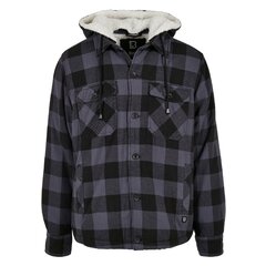 Bunda Brandit Lumberjacket s kapucňou sivá/čierna