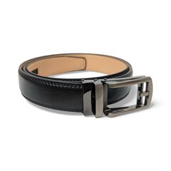 Kožený opasok Elegon s automatickou prackou čierny