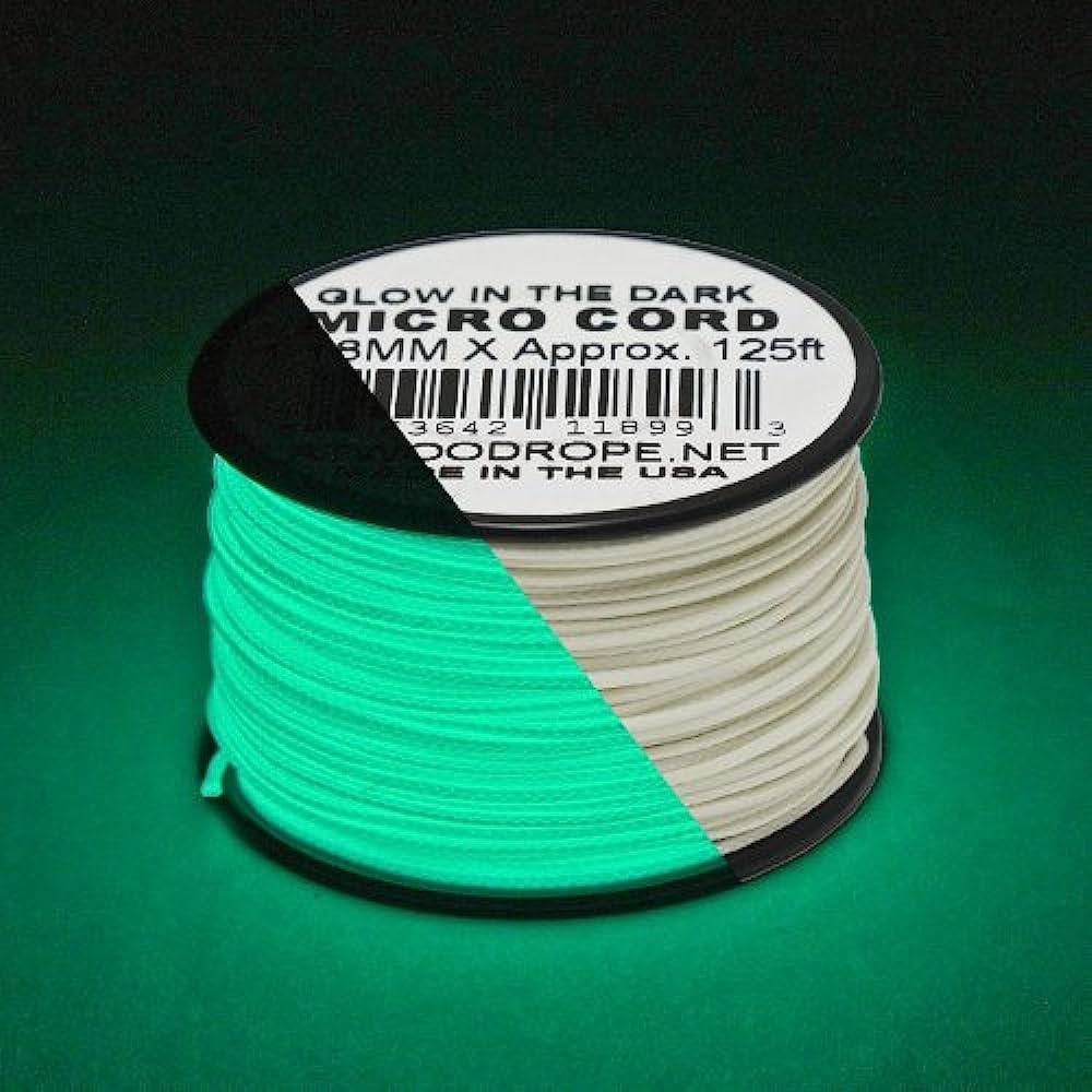 Micro cord 1.18 mm Atwood Uber Glow 125ft biely •